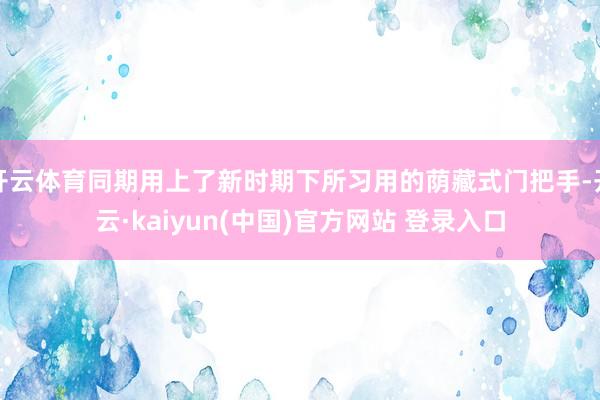 开云体育同期用上了新时期下所习用的荫藏式门把手-开云·kaiyun(中国)官方网站 登录入口