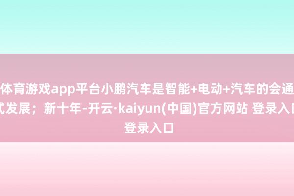 体育游戏app平台小鹏汽车是智能+电动+汽车的会通式发展；新十年-开云·kaiyun(中国)官方网站 登录入口