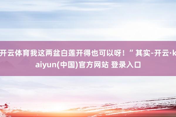 开云体育我这两盆白莲开得也可以呀！”其实-开云·kaiyun(中国)官方网站 登录入口
