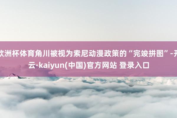 欧洲杯体育角川被视为索尼动漫政策的“完竣拼图”-开云·kaiyun(中国)官方网站 登录入口