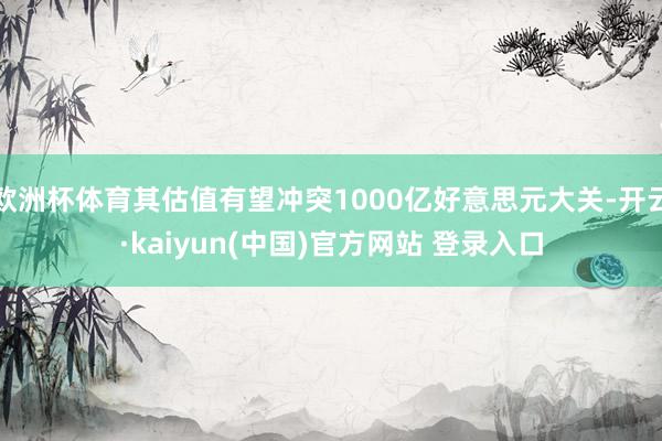 欧洲杯体育其估值有望冲突1000亿好意思元大关-开云·kaiyun(中国)官方网站 登录入口