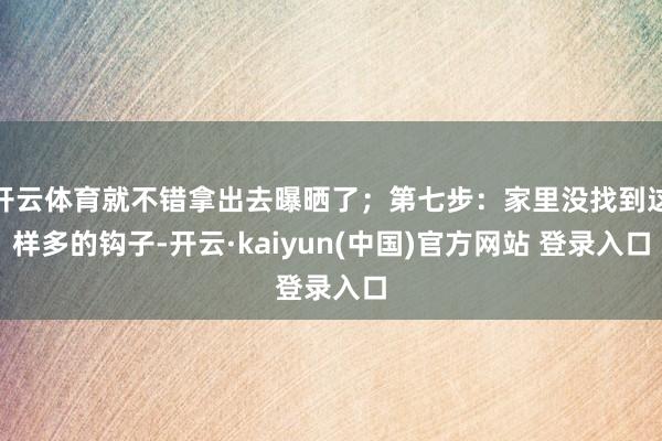 开云体育就不错拿出去曝晒了；第七步：家里没找到这样多的钩子-开云·kaiyun(中国)官方网站 登录入口