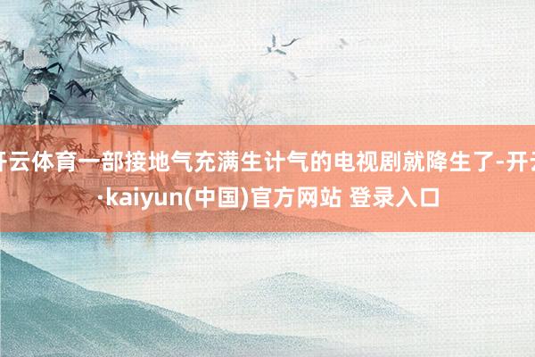 开云体育一部接地气充满生计气的电视剧就降生了-开云·kaiyun(中国)官方网站 登录入口