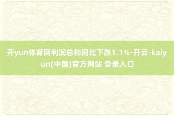 开yun体育网利润总和同比下跌1.1%-开云·kaiyun(中国)官方网站 登录入口