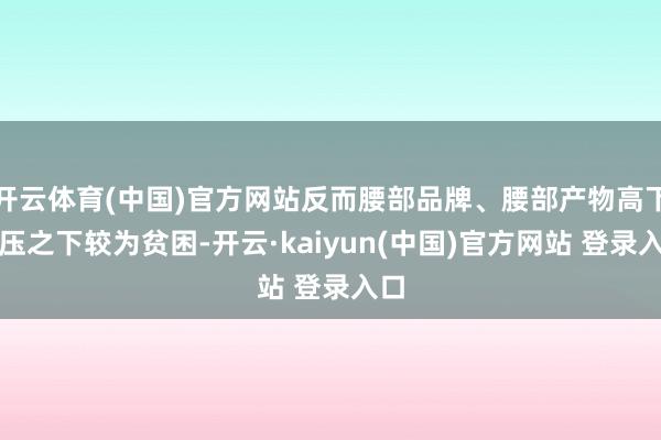 开云体育(中国)官方网站反而腰部品牌、腰部产物高下挤压之下较为贫困-开云·kaiyun(中国)官方网站 登录入口