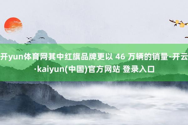 开yun体育网其中红旗品牌更以 46 万辆的销量-开云·kaiyun(中国)官方网站 登录入口