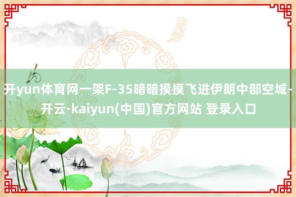 开yun体育网一架F-35暗暗摸摸飞进伊朗中部空域-开云·kaiyun(中国)官方网站 登录入口